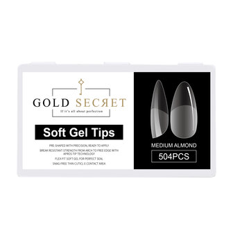 Gold Secret Soft Gel TipsGold Secret Soft Gel Tips Medium Almond