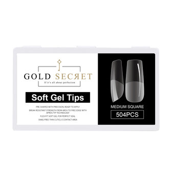 Gold Secret Soft Gel Tips Medium Square