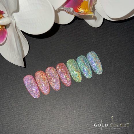 Gold Secret Gel Polish Neon Star met cateye holo